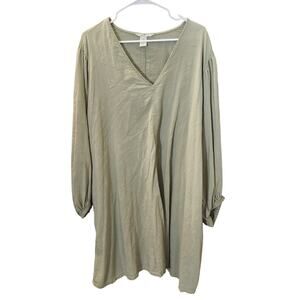 H&M Knee-Length Tunic Dress in Sage Green Size 2XL